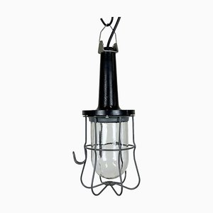 Lámpara de trabajo colgante industrial vintage de baquelita, años 60