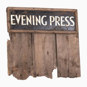 Metal Hand Painted Evening Press Sign