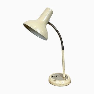 Lampe de Bureau Industrielle à Col de Cygne Beige de Polam, 1960s