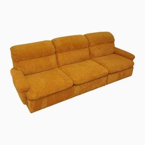 Yellow Corduroy Modular Sofa, 1970s, Set of 3
