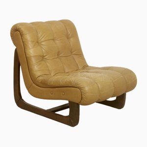 Camel Leather Armchair, 1960s