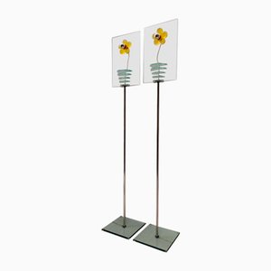 Lámparas de pie con flores de Murano de Roche Bobois. Juego de 2