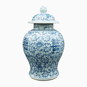 Chinesische Vintage Art Deco Vase mit Balusterdeckel, 1930er