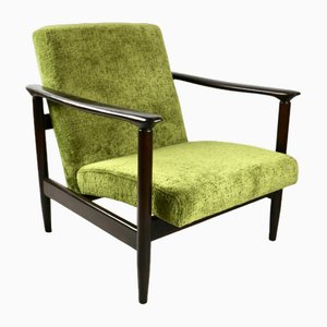 Brown Wood GFM-142 Armchair in Olive Green attributed to Edmund Homa, 1970s