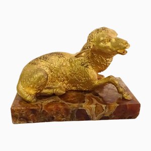 Mouton En Bronze Doré, 19ème Siècle