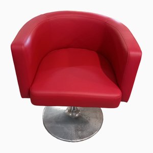 Rote Vintage Sessel, 4er Set