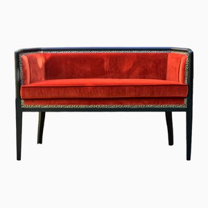 Orangefarbenes Art Deco Sofa