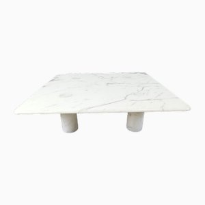 Carrara Marble Coffee Table attributed to Angelo Mangiarotti for Up&up, Italy, 1970s