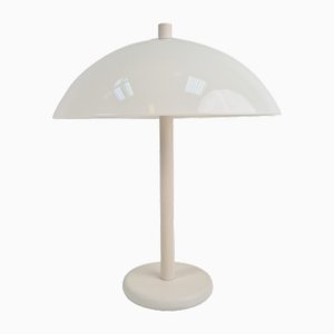 Lámpara de mesa hongo era espacial vintage en blanco, años 70