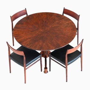 Italian Art Deco Style Dining Table in Rosewood, Italy, 1960s