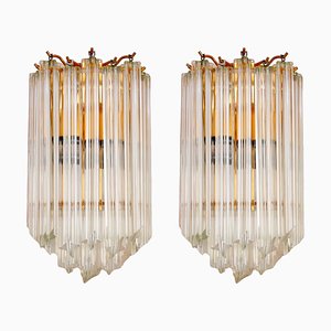 Murano Glass Wall Sconce Lamps attributed to Paulo Venini, 1970s, Set of 2
