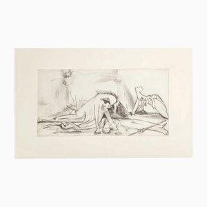 Pablo Picasso, Lithographie, Croquis Préparatoire pour Guernica, Cheval et Taureau, 1937