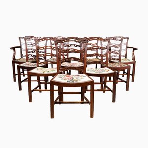 Edwardian Chippindale Style Dining Chairs, Set of 10