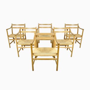 Danish Oak CH46 Dining Chairs by Hans J. Wegner for Carl Hansen & Son, 1970s, Set of 6