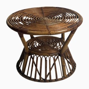 Table Basse en Rotin et Bambou, Italie, 1960s