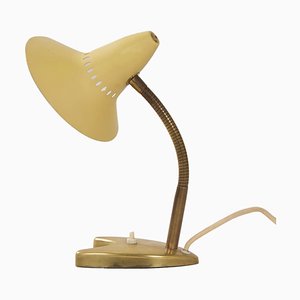 Yellow Desk Lamp with Brass Base from Josef Brumberg, 1960s