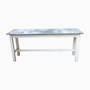 Vintage Zinc Topped Farmers Table, 1890s