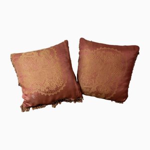 Large Silk Cushions, 1930s, Set of 2