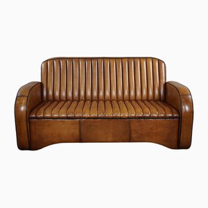 Vintage Art Deco Ledersofa