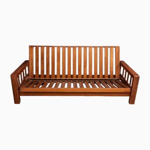 Wooden Slatted Sofabed, 1980s