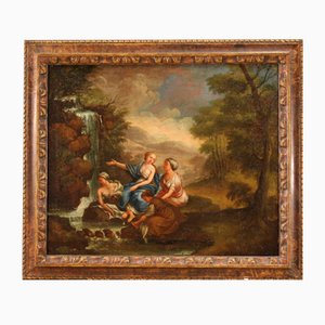 El baño de Diana, siglo XVIII, óleo sobre lienzo, enmarcado