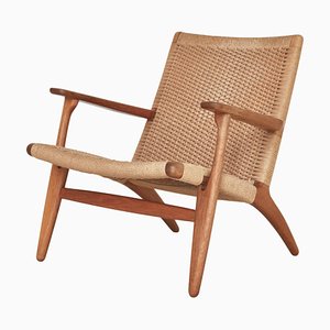 Early Production Lounge Chair Model Ch25 attributed to Hans J. Wegner for Carl Hansen & Søn, Denmark, 1950s