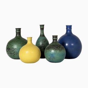 Vases by Stig Lindberg from Gustavsberg, 1960s, Set of 5