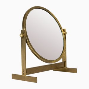 Midcentury Modern Brass Table Mirror from Hi-Gruppen, 1950s