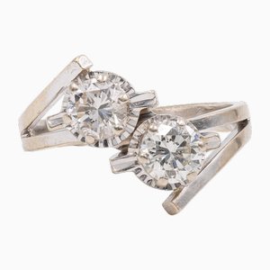 Vintage 18k White Gold Diamond Ring, 1960s