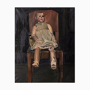 Pau Xiberta Pla, Etude de Poupée, Fin du 20ème Siècle, Huile sur Toile