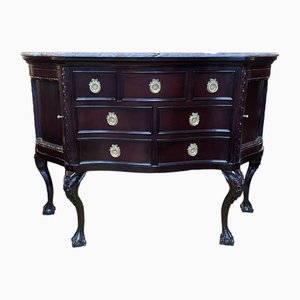 Großes Chippendale Sideboard mit Marmorplatte