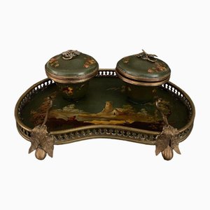 Napoleon III Bronze Desk Inkwell, 19th Century