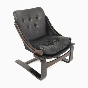 Scandinavian Leather Chair, Sweden, 1960s