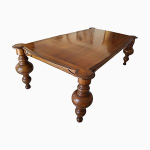 Dutch Mahogany Dining Table with Curved Legs