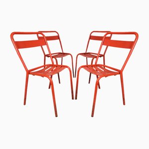 Chaises de Jardin en Fer de Tolix, 1950s, Set de 4