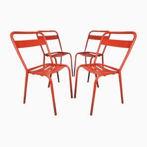 Chaises de Jardin en Fer de Tolix, 1950s, Set de 4