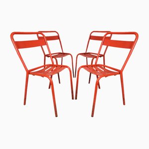Iron Garden Chairs from Tolix, 1950s, Set of 4