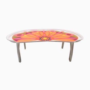 Modernist Floral Bean-Shaped Plastic Bed Tray, Italy, 1970s