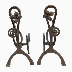 Wrought Iron Chenets, 1910s