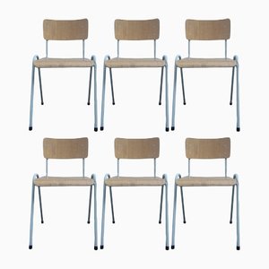 Stackable Industrial Chairs, 1960s, Set of 6