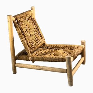 Low Light Wooden Armchair by Adrien Audoux & Frida Minet, 1950