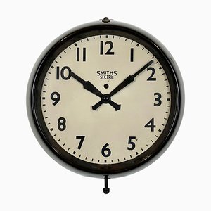 Horloge Murale Électrique Vintage en Bakélite Marron de Smiths Sectric, 1950s