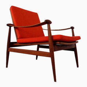 Poltrona modello 133 in teak di Finn Juhl per France & Son, anni '60