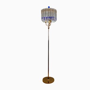 Gold-Plated Brass Glass Murano Glass Floor Lamp from Venini, 1990s