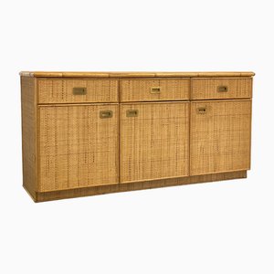 Credenza in Wicker and Brass, 1970s