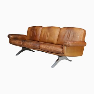 Ds-31 3-Seater Sofa in Patinated Cognac Leather from de Sede, Switzerland, 1970s