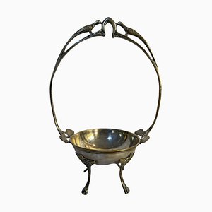 Art Nouveau Silver Plated Basket