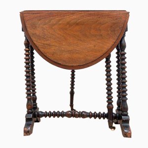 Antique English Victorian Bobbin Gate Leg Sutherland Side Table
