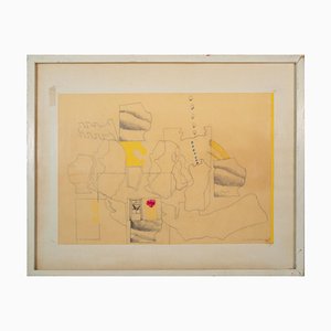 Gustavo Carbo-Berthold, Etude Figurative Abstraite, 1960s, Mine de plomb & Encre sur Papier