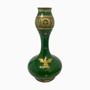 Grand Vase Double-Gourde Vert par Jaget et Pinon, France, 1913